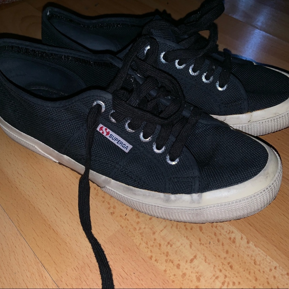 Black superga shoes